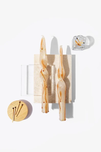 Gizemli Home 2li Set Capri Burgulu Şamdan Mumu ürün görseli 1