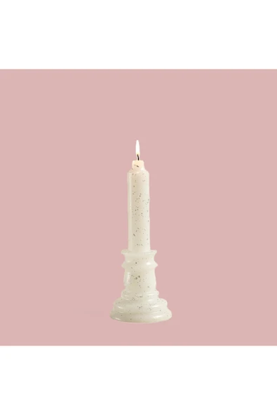 Gizemli Home Kaideli Şamdan Mumu Gümüş Yaldız 20 cm ürün görseli 1