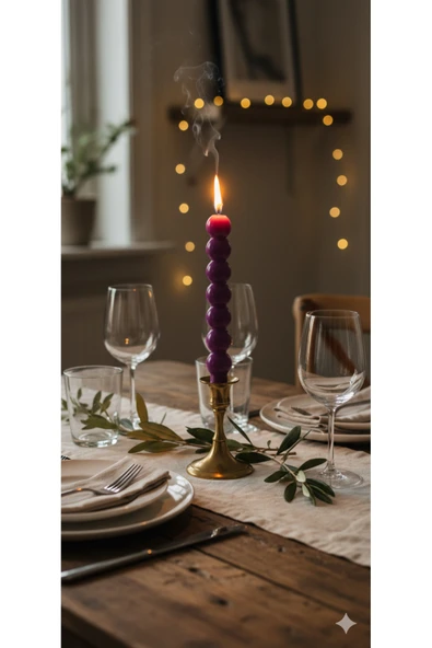 Gizemli Home Fuşya Top Şamdan Mumu ürün görseli 1
