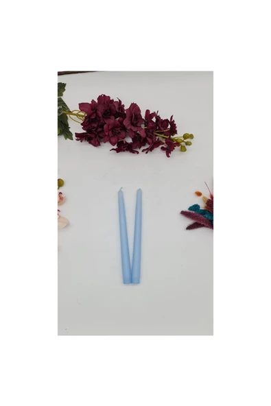 Gizemli Home 2li Bebe Mavisi Şamdan Mum - Resim 4