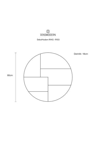 DEKOMODERN Ring Tres Duvar Rafı - Resim 2