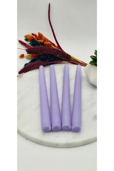 Gizemli Home 4 Lü Lila Set Şamdan Mum - Resim 6