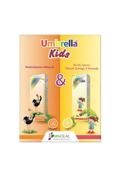 Green Store Umbrella Kids Multivitamin 150 ml + Omega-3 Şurup 150 ml ürün görseli 1