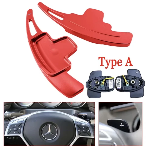 Yıldıztuning Mercedes C Serisi W204 Kırmızı F1 Kulakçık Pedal 2012-2014 ürün görseli 1