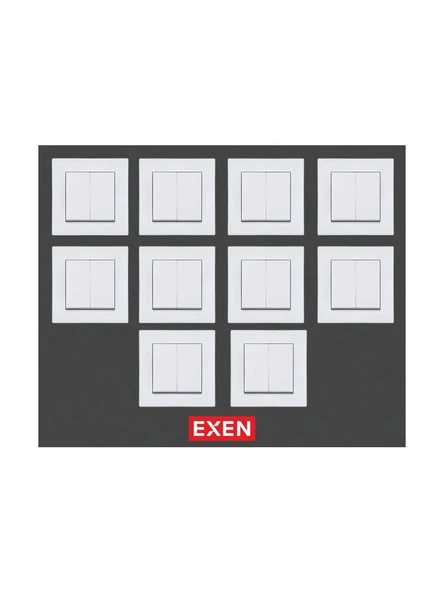 Exen Beyaz Komütatör Çerçeve 10 Adet ürün görseli 1