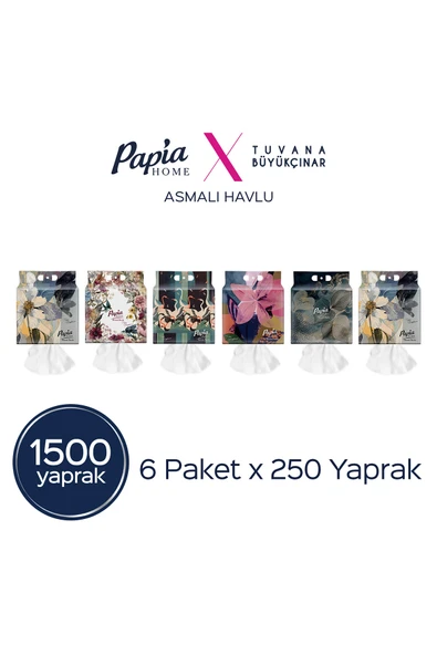 Papia Home Asmalı Havlu 250'Li x6 Adet (1500 Yaprak) ürün görseli 1