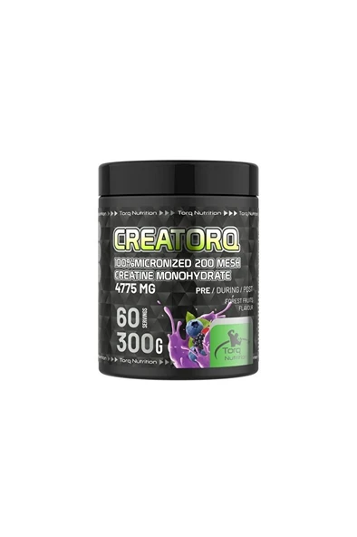 Torq Nutrition Creatorq %100 Micronized Creatine Monohydrate 300 gr Orman Meyveli ürün görseli 1