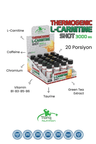 Torq Nutrition Thermogenic L-carnitine Shot 20'li 3000 Mg. Portakal ürün görseli 1