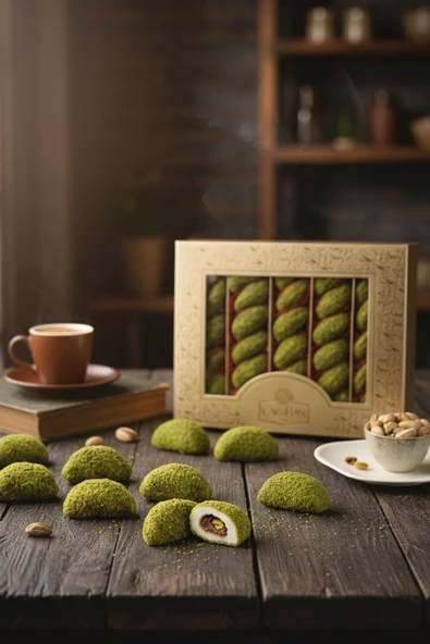 Antep Rüyası Antep Fıstıklı Mantı Lokum 600 Gram ürün görseli 1