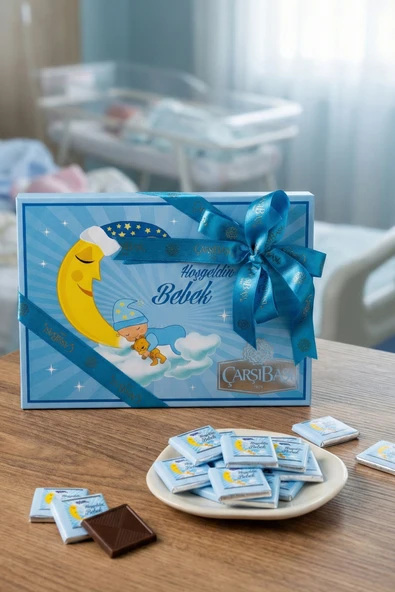 Bebek Hediyelik Madlen Çikolata Mavi 84lü ürün görseli 1