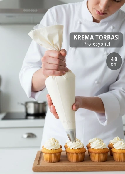 Profesyonel 40 cm Krema Torbası Bez – Cupcake ve Standart Pasta Dolguları İçin ürün görseli 1