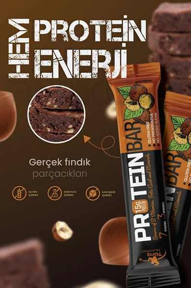 Protein Bar Fındık 50 gr (1 ADET) - Resim 2
