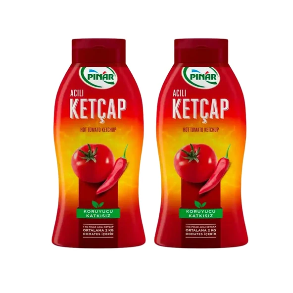 Pınar Ketçap 600 gr Acili x 2 Adet ürün görseli 1