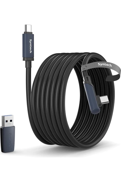 16FT VR Link Kablosu Meta Quest 3/3S/2/Pro ve Pico 4 Uyumlu USB 3.0 PC SteamVR Siyah ürün görseli 1