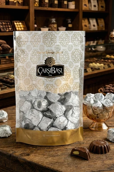 Fındıklı Sütlü Çikolata Kristal Gümüş 1 KG ürün görseli 1