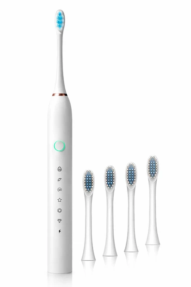 Şarjlı Sonic Diş Fırçası 6 Mod 4 Başlık IPX7 Su Geçirmez Elektrikli Diş Temizleme Fırçası Titreşimli ürün görseli 1
