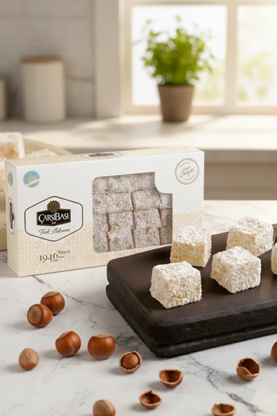 Glutensiz Hindistan Cevizli Fındıklı Lokum 500 Gram ürün görseli 1