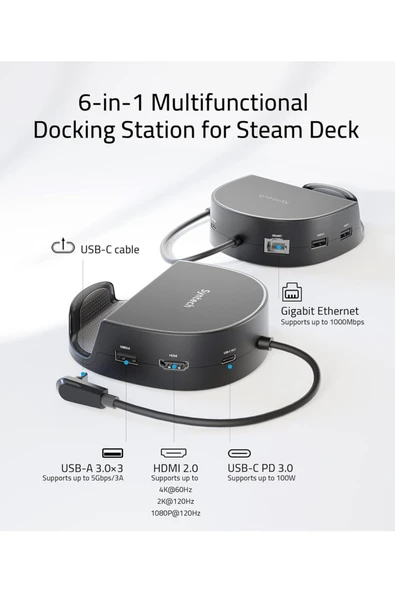 Mini Dock 6’sı 1 Arada Steam Deck/OLED/ROG Ally Uyumlu M50 ürün görseli 1