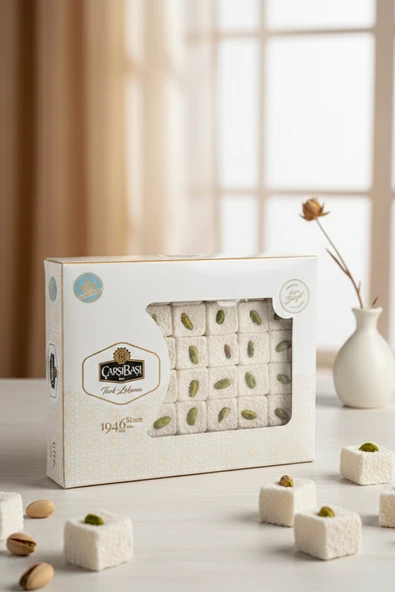 Glutensiz Antep Fıstıklı Basma Sultan Lokum 900 gram ürün görseli 1