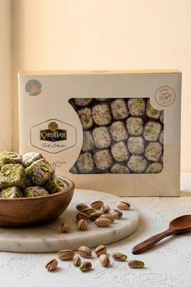 Glutensiz Hindistan Cevizli Antep Fıstıklı Kakaolu Sultan Lokumu 900 Gram ürün görseli 1