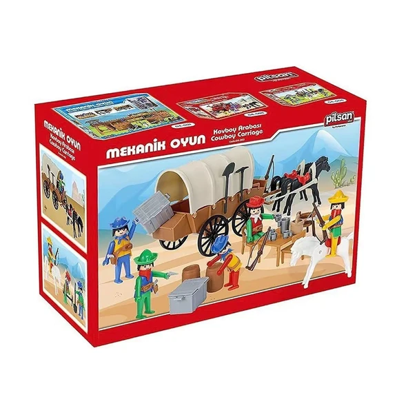 04 003 Mini Mekanik Seri 3 Kovboy Arabası -Pilsan Oyuncak ürün görseli 1