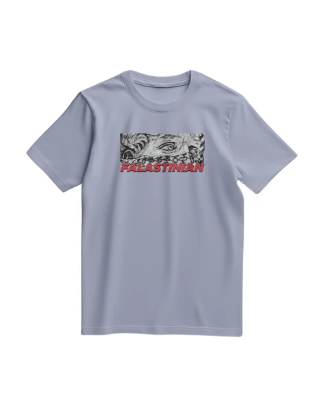 Unisex Kısa Kollu Falastinian ve Zincirli Gözler Baskılı Tişört S - 2xl T300029 ürün görseli 1