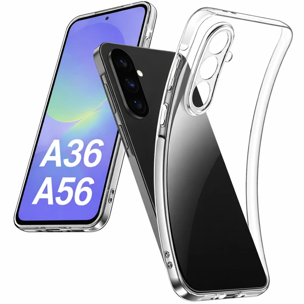 Samsung Galaxy A36 - A56 Uyumlu Kılıf Şeffaf Kamera Korumalı 3D ürün görseli 1