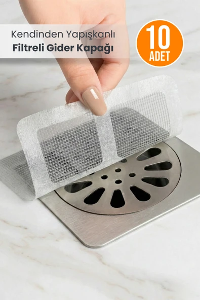 10 Adet Kendinden Yapışkanlı  Filtreli Gider Önleyici Kapak Tıkanıklık Önleyici Gider Süzgeci ürün görseli 1