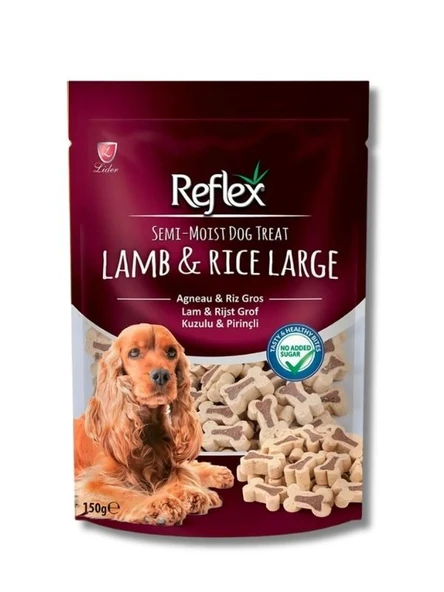 Reflex Kuzu Etli ve Pirinçli Yarı Yumuşak Büyük Boy Köpek Ödül Maması 150 gr ürün görseli 1