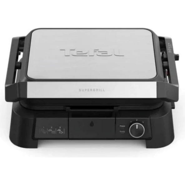 Tefal  GC510D SuperGrill 3in1 2000 W Izgara ve Tost Makinesi-Inox ürün görseli 1