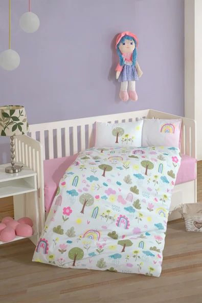 Clasy Bebek Nevresim Takımı  Sun Flower Pembe ürün görseli 1