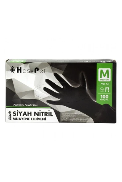 Has-Pet Nitril Siyah Eldiven Medium Beden ürün görseli 1