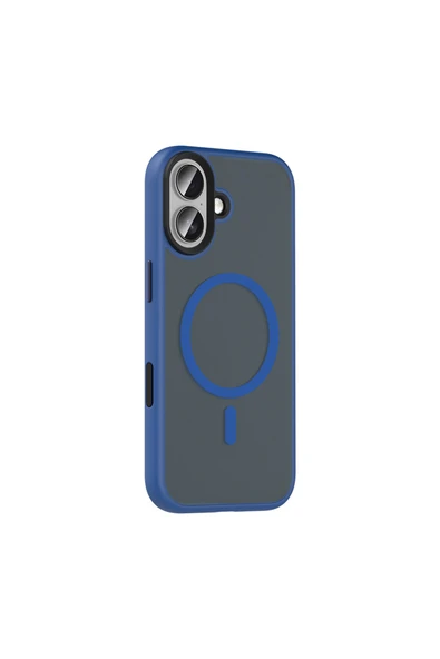 corcishop iPhone 17 Kılıf Flet Wireless Şarj Özellikli Mat Arka Yüzey Lacivert ürün görseli 1