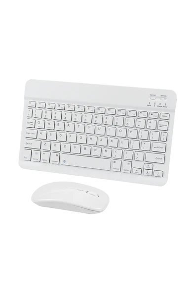corcishop Samsung Galaxy Tab S9 FE Plus SM-X610 ile Uyumlu Kablosuz Bluetooth Klavye+Mouse Set ürün görseli 1