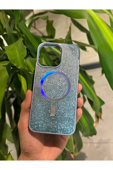 corcishop İphone 16 Pro Uyumlu Parlak Magsafe Özellikli Pırlanta Taşlı Elmas Işıltılı Lux Kılıf Kapak ürün görseli 1