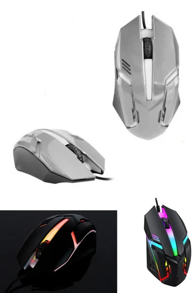 corcishop X1 RGB Işıklı Oyuncu Kablolu Gamer Oyuncu Mouse Siyah ürün görseli 1