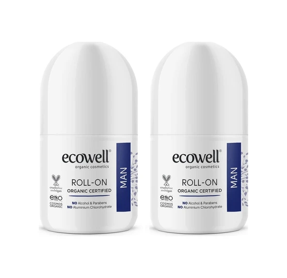 ECOWELL ORGANİK ERKEK ROLL-ON DEODORANT 75 ML X 2 ürün görseli 1