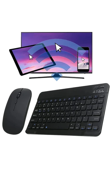 corcishop Lenovo Tab P11 2.Nesil 11.5 inç TB350FU ile Uyumlu Kablosuz Bluetooth Klavye+Mouse Set ürün görseli 1