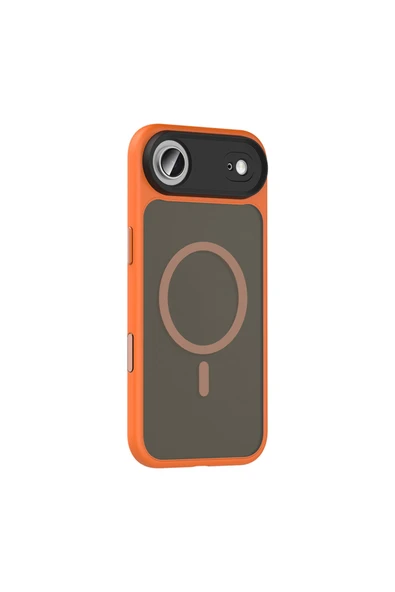 corcishop iPhone 17 Air Kılıf Flet Wireless Şarj Özellikli Mat Arka Yüzey Turuncu ürün görseli 1