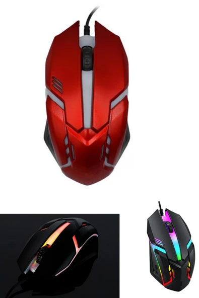 corcishop X1 RGB Işıklı Oyuncu Kablolu Gamer Oyuncu Mouse Siyah ürün görseli 1
