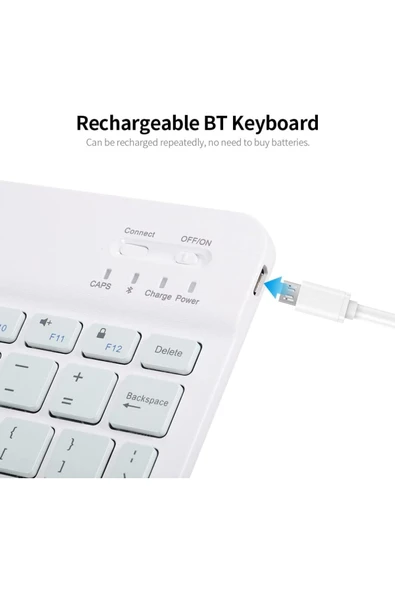 corcishop İpad Mini 2 7.9 inç Uyumlu Kablosuz Bluetooth Klavye+Mouse Set - Resim 5