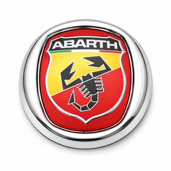 Abarth 8x8 cm 3D Metal Oto Amblem Krom Çerçeveli Panjur Bagaj Logo Universal Arma ürün görseli 1