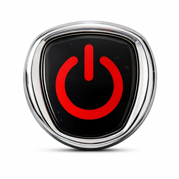 Kırmızı Power Logo Metal Araç Amblemi 3D Krom Çerçeveli Oto Panjur Bagaj Arması Universal(Siyah Zemin – Krom Çerçeve) ürün görseli 1