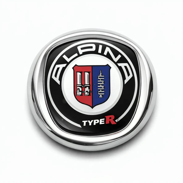 Alpina Type R Metal Araç Amblemi Krom Çerçeveli Oto Panjur Bagaj Logo ürün görseli 1