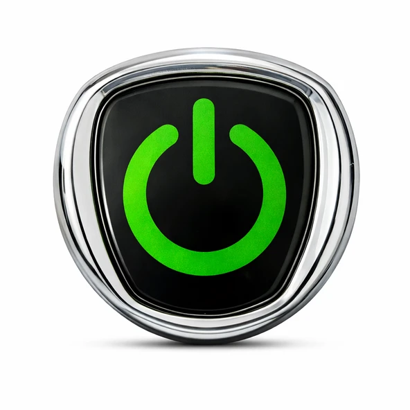 Yeşil Power Logo Metal Araç Amblemi 3D Krom Çerçeveli Oto Panjur Bagaj Logo Arması ürün görseli 1