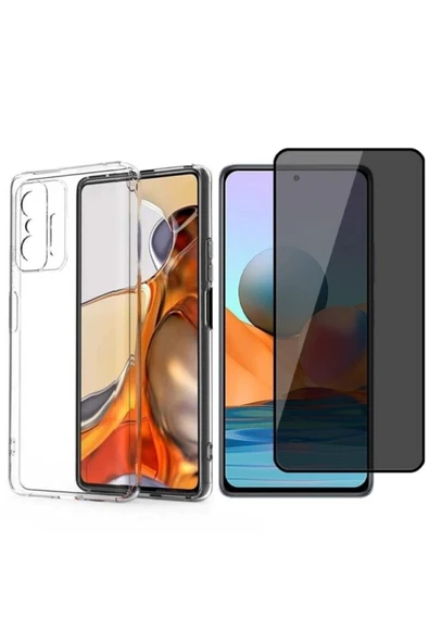 corcishop Xiaomi 11t 5g Kamera Korumalı Şeffaf Kılıf + -hayalet Privacy Tam Kaplayan Ekran Koruyucu Uyumlu ürün görseli 1