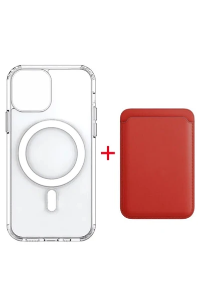 corcishop Iphone 8 Plus Ile Uyumlu Magsafe Özellikli Şeffaf Kılıf + Magsafe Kartlık ürün görseli 1