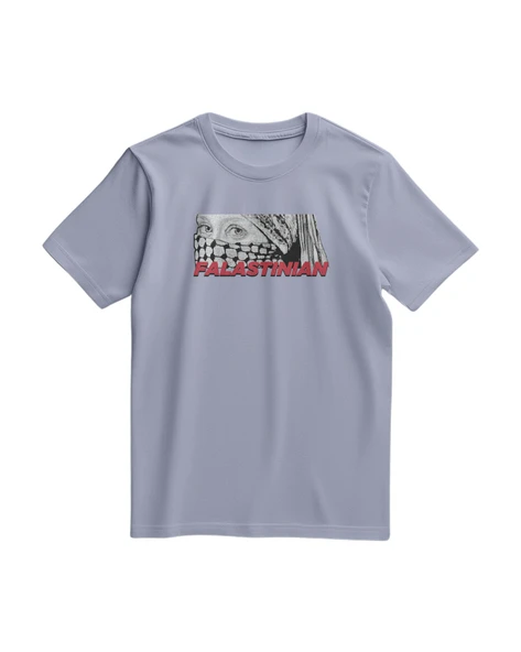 Kısa Kollu Filistin Yaşlı Kadının Gözleri Altı FALASTINIAN Dijital Baskılı Unisex S - 2xl T300024 ürün görseli 1