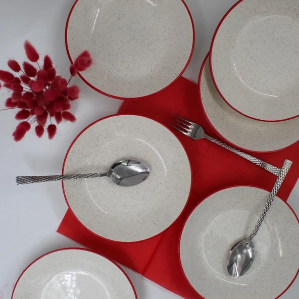 Kiraz  20 Cm  Yemek Tabağı 6 Adet - Resim 2