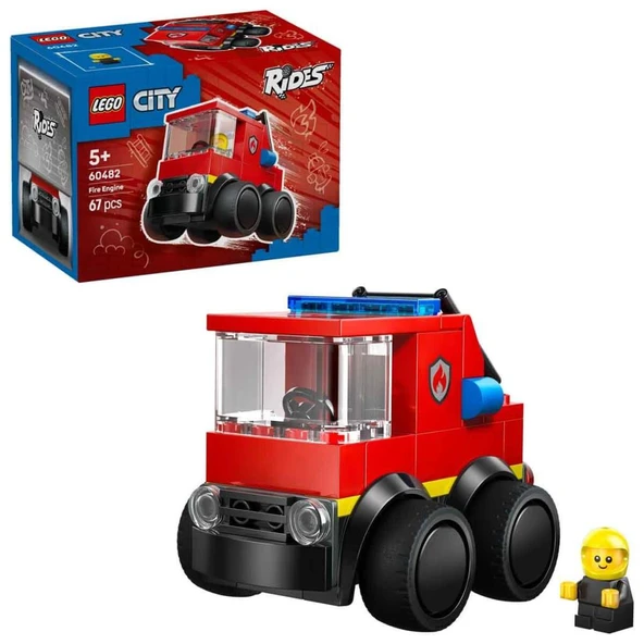 LEGO City Araçlar – İtfaiye Kamyonu - İtfaiyeci Minifigürüyle Mini Araba Oyuncak Yapım Seti - 60482 ürün görseli 1
